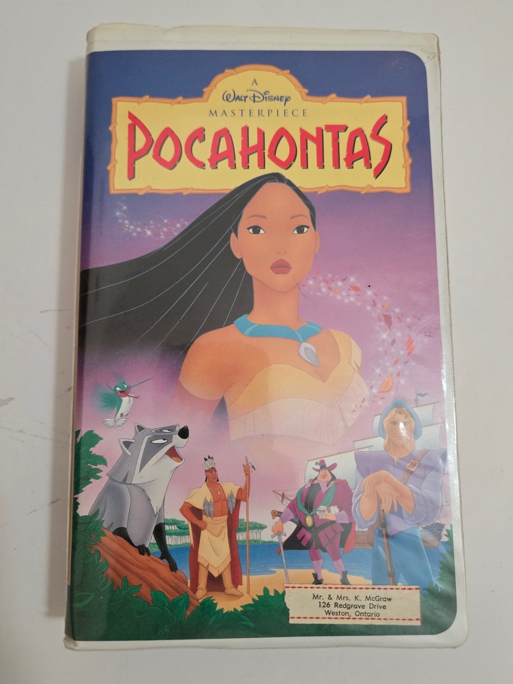 Disney Pocahontas VHS Walt Disney Masterpiece Collection Clamshell Vintage Movie